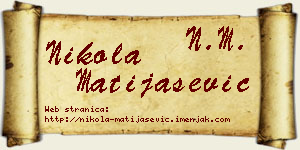 Nikola Matijašević vizit kartica